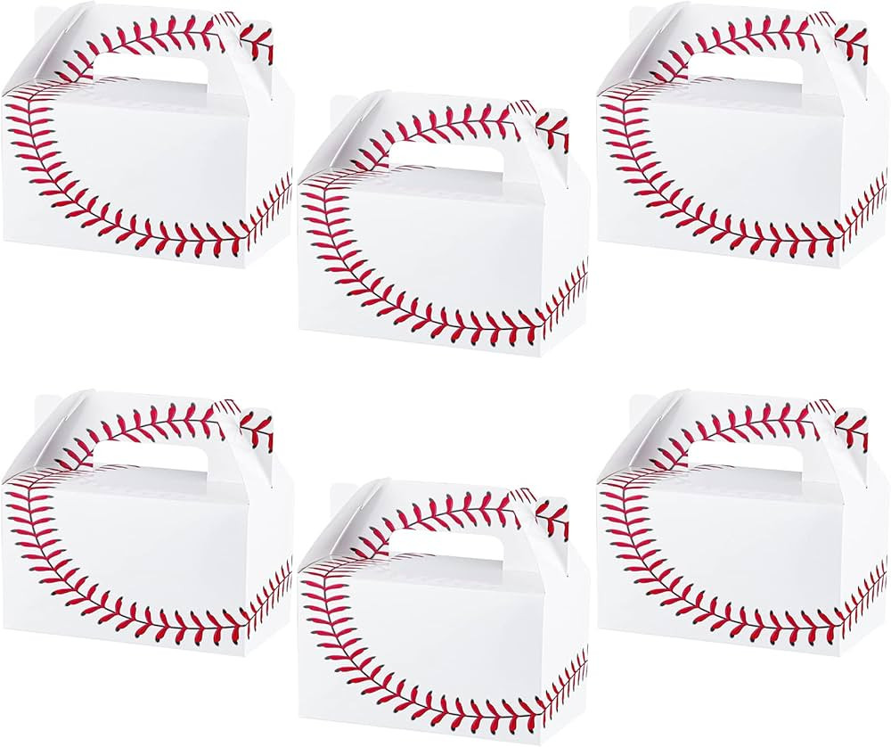 durony 6.2" Baseball Favor Boxes 24 PCS Cardboard Treat Boxes Baseball Sports Theme Party Gift Bo... | Amazon (US)