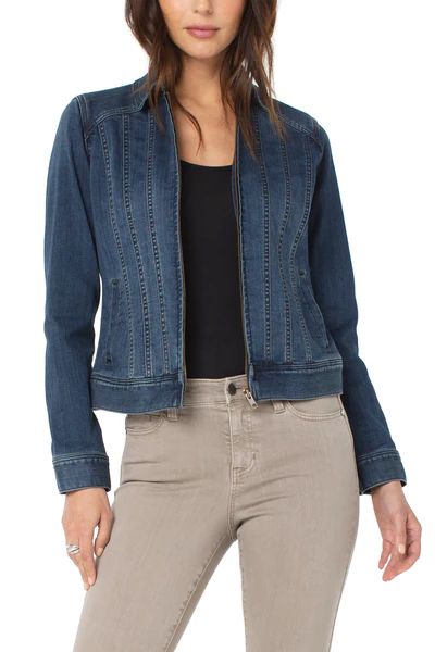 SEAMED ZIP FRONT JACKET | Liverpool Jeans