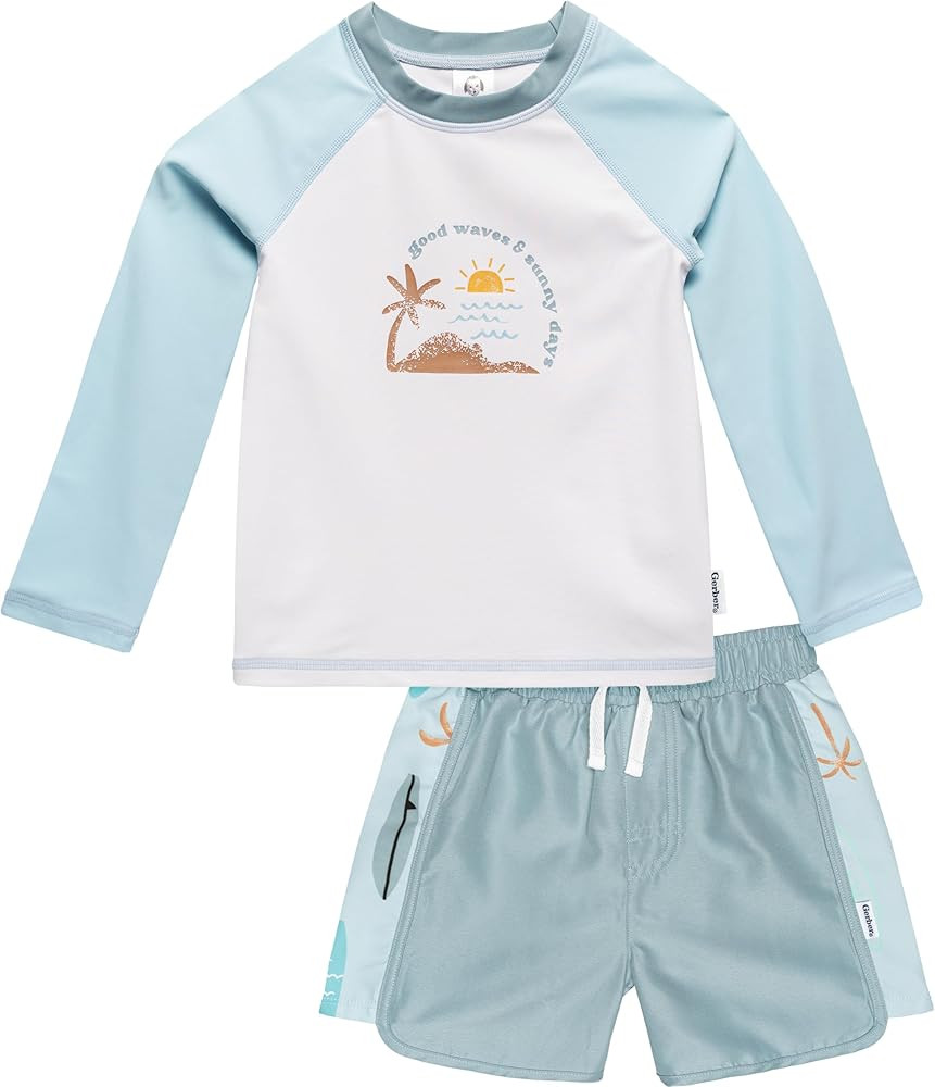 Gerber Baby Boys' Toddler Long Sleeved Rashguard Swim Bathing Suit Set | Amazon (US)