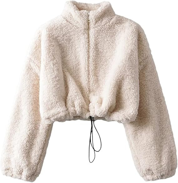 Hongsui Womens Casual Oversized Sweatshirts Fluffy Zip Top with Pockets Fuzzy Fleece Sweatshirt | Amazon (US)