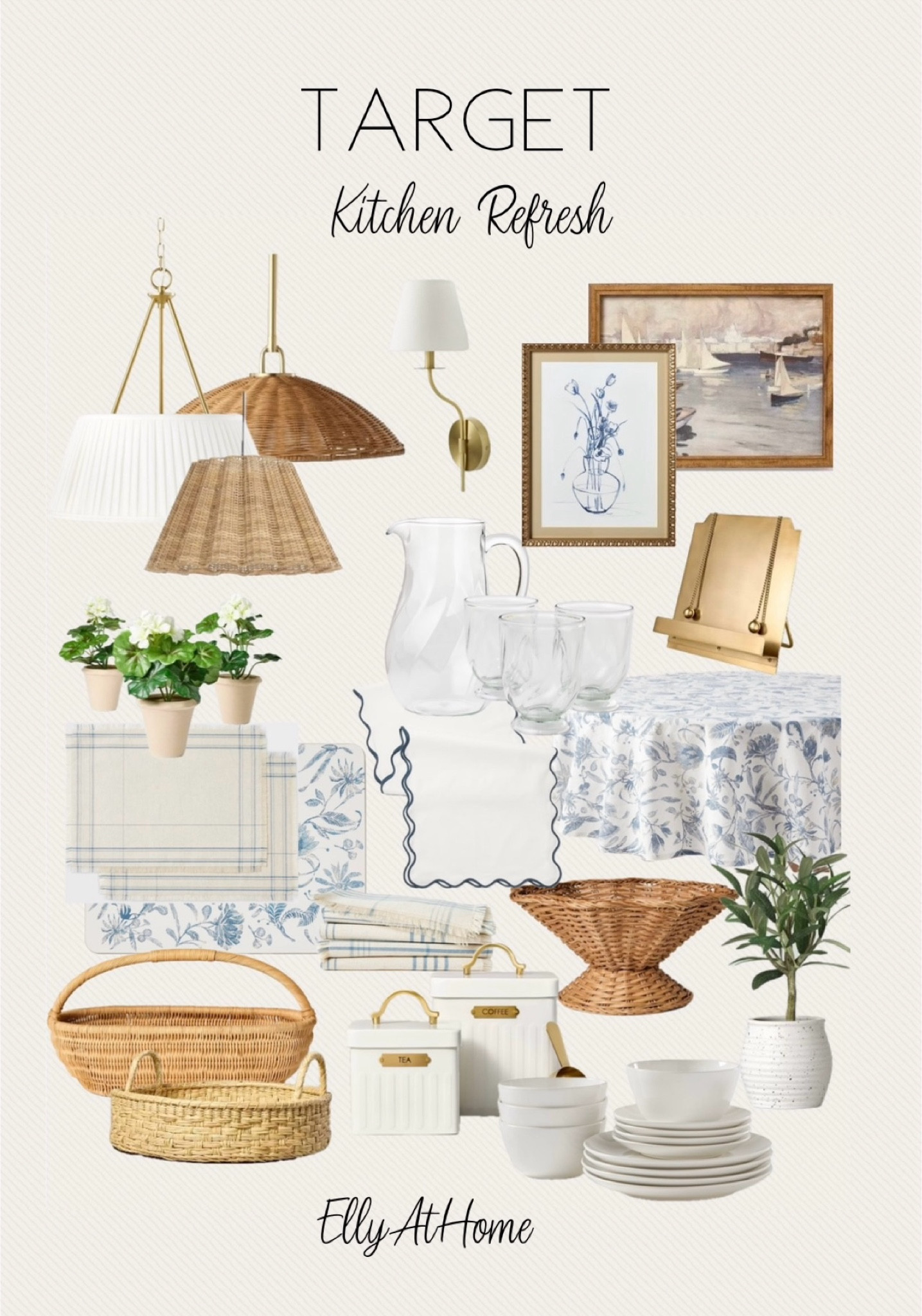 Target kitchen refresh! Shop light fixtures, dinnerware, rattan baskets, tablecloth, napkins, placemats, glassware, canisters, greenery, framed artwork. Home decor accessories. Kitchen counter stools, area rugs  Free shipping.  

#LTKStyleTip #LTKFindsUnder50 #LTKHome