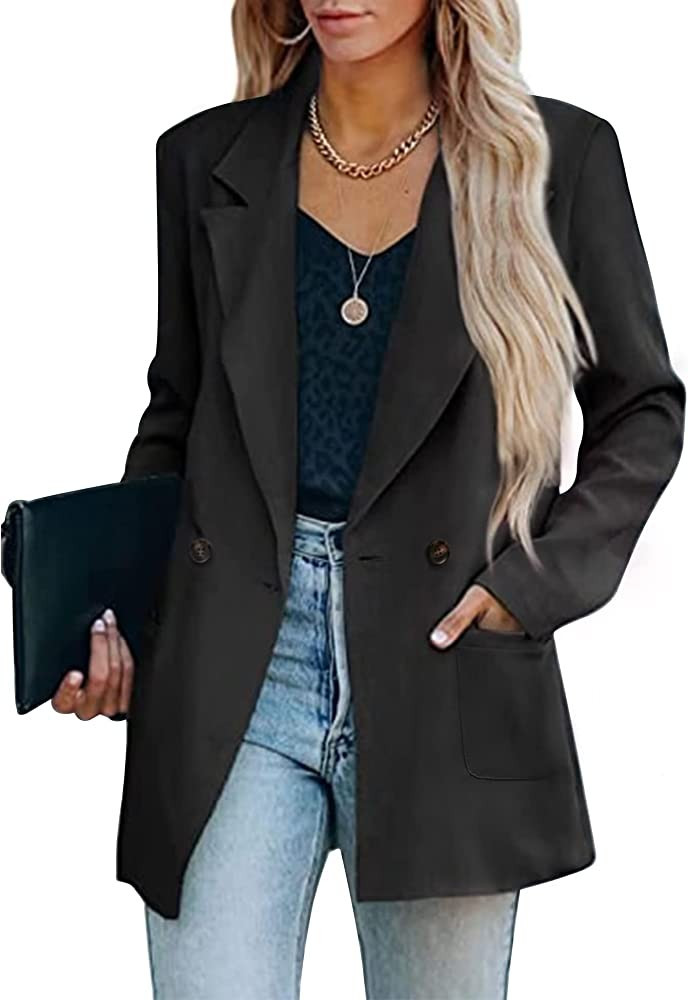 Womens Casual Blazers Oversized Open Front Cardigan Long Sleeve Work Office Blazer Jackets S-XXL | Amazon (US)