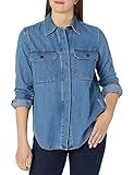 Club Monaco Women's Denim Shirt, Indigo, Medium | Amazon (US)