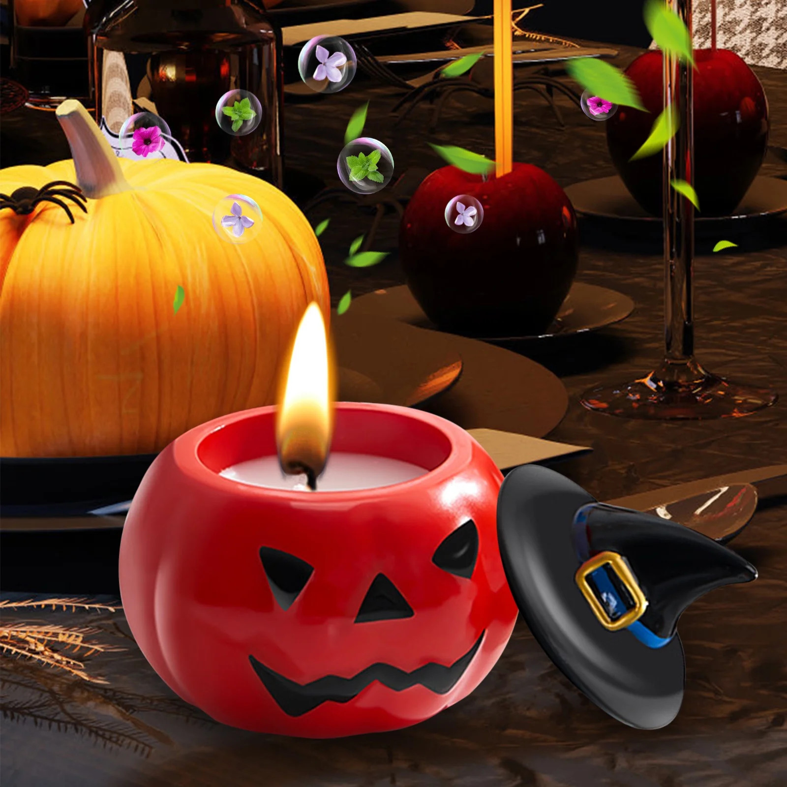 Qxpztk Pumpkin Shaped Candle Fall Scents, Thanksgiving Wax Pumpkin Spice Scented Candles Ceramic ... | Walmart (US)