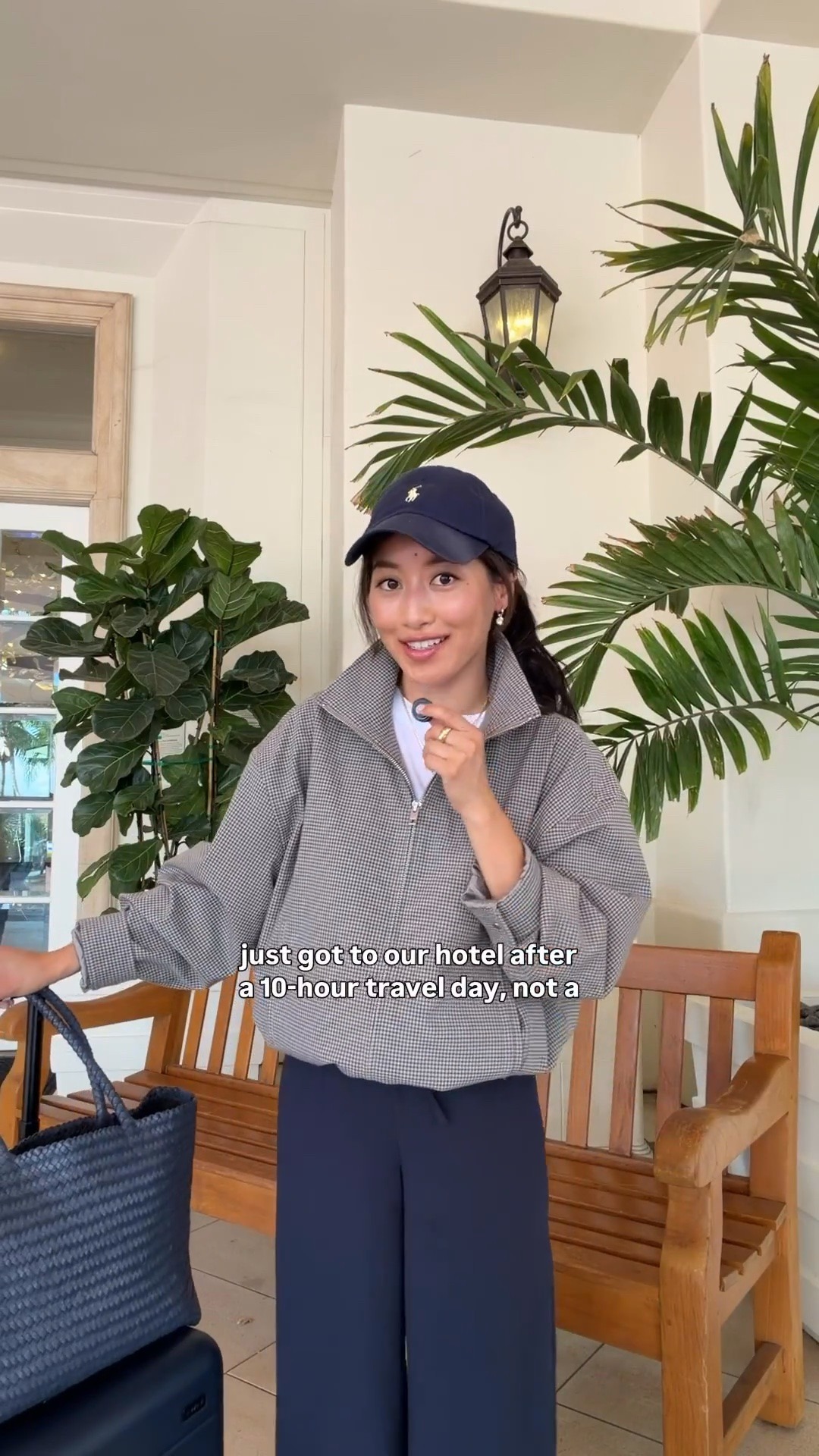 Sizing info below! 
• plaid bomber jacket 2XS great quality, oversized fit on me with sleeves folded up. Banded bottom torso can be tucked under for a shorter look. 
• Aritzia pants 2XS short FYI runs long for petites so you may need to hem to wear with sneakers (I have sneaker inserts in), I have also purchased regular sizing and hem them. 
• lululemon T-Shirt xxs this is a cropped length, also linked a high quality non cropped tee I love 
• Madewell tote 
• Away bigger flex carry-on suitcase 
• new balance 530 sneakers 

Vacation travel outfit airport style, comfy petite mom easy chic ideas

#LTKPetite #LTKTravel #LTKmomlife