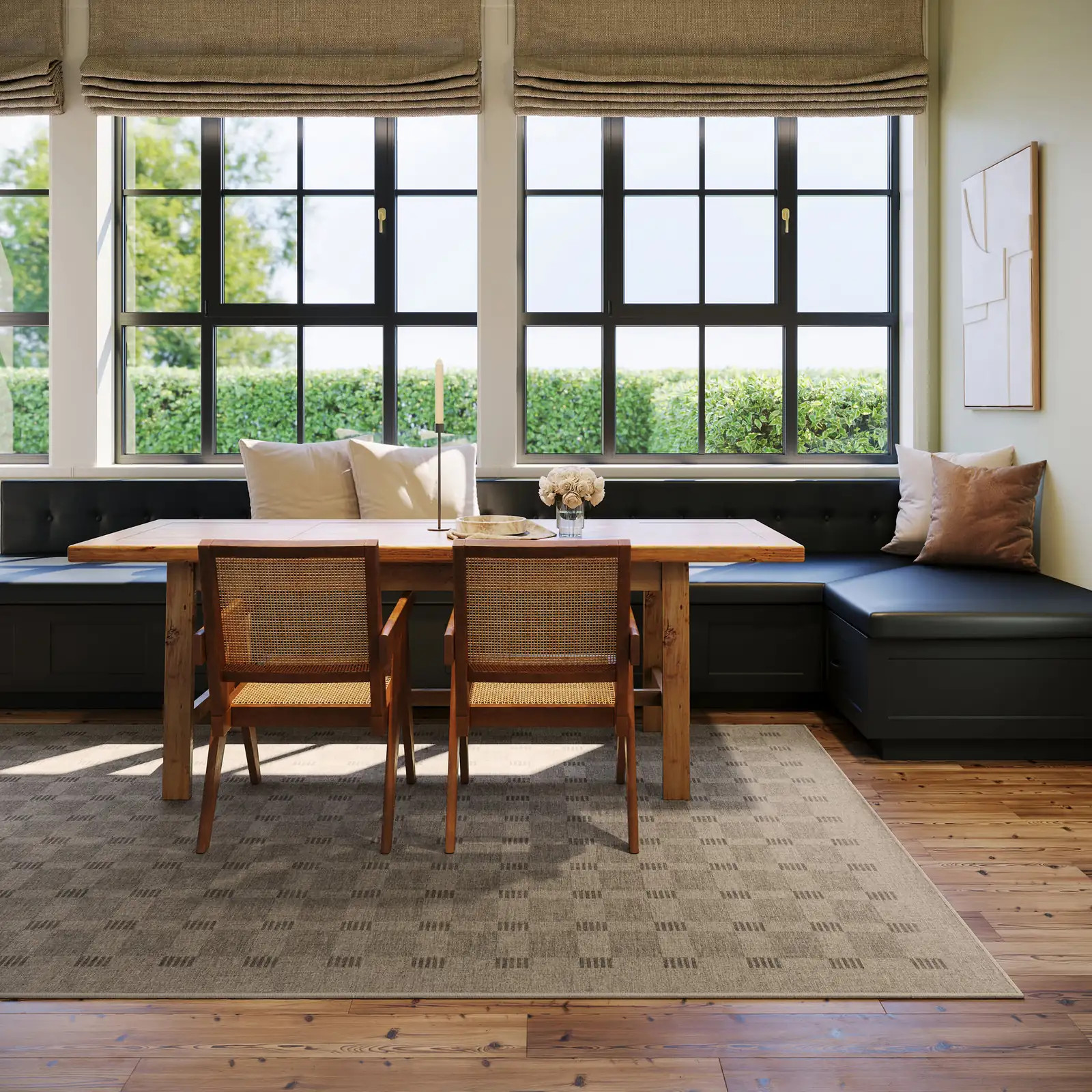 Walker Checkered Washable Rug by Nate Berkus | Charcoal | Rugs USA