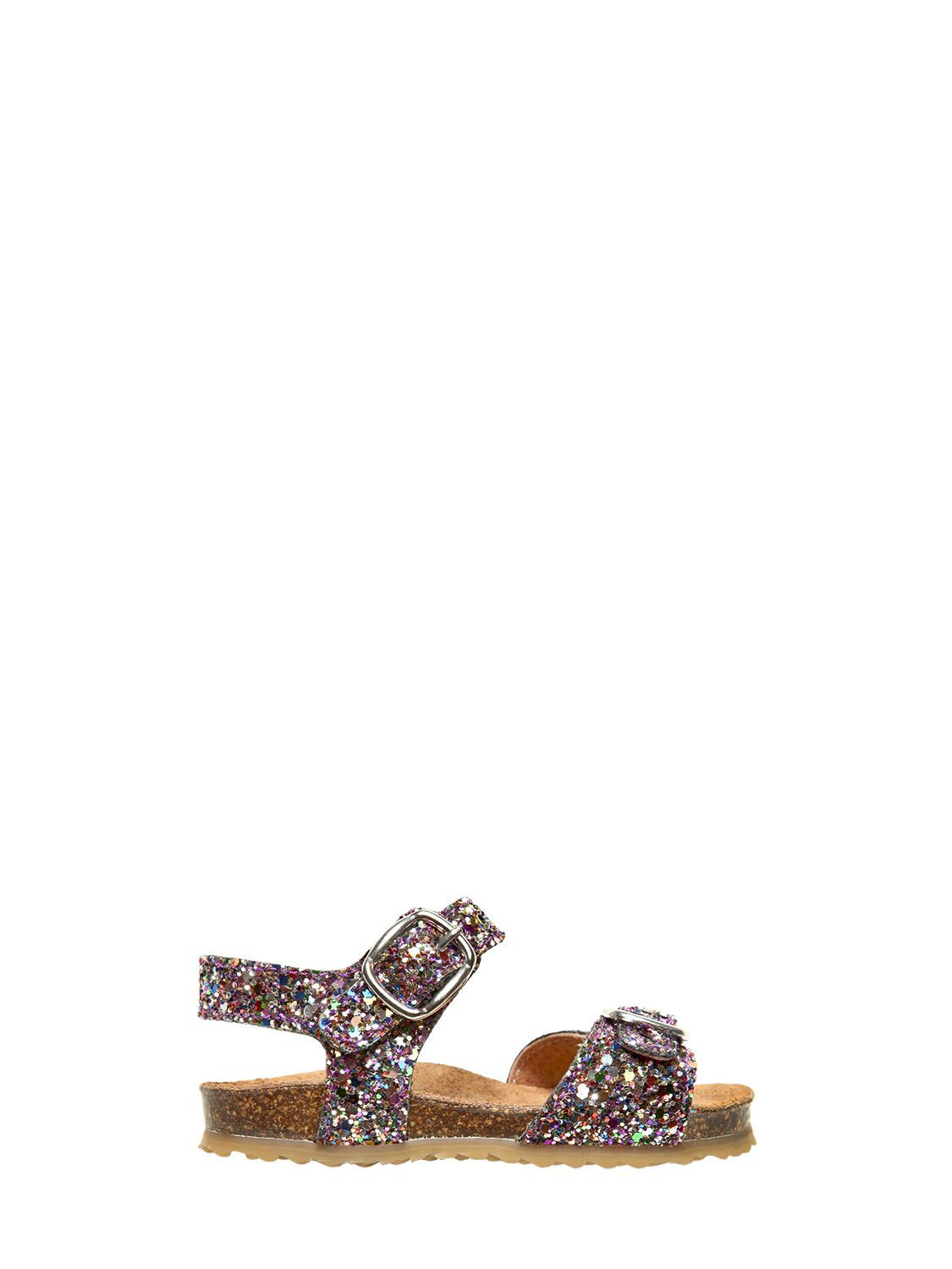 GLITTERED LEATHER SANDALS | Luisaviaroma