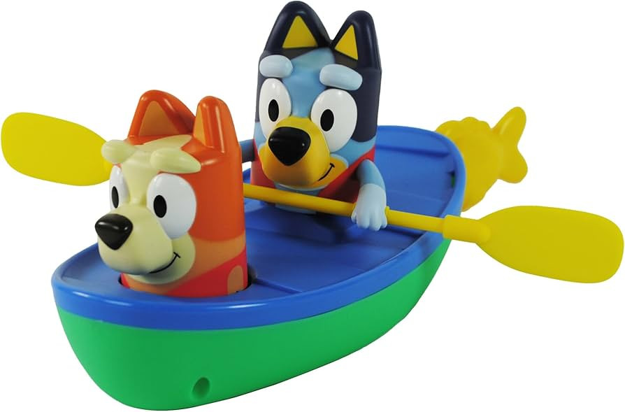 TOMY Toomies Bluey Pull and Go Canoe - Pull String Helps Bluey Paddle Through Water - Includes Bi... | Amazon (US)