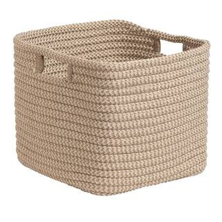 Colonial Mills Carter Natural 14 in. x 14 in. x 12 in. Square Polypropylene Braided Basket CZ13A0... | The Home Depot