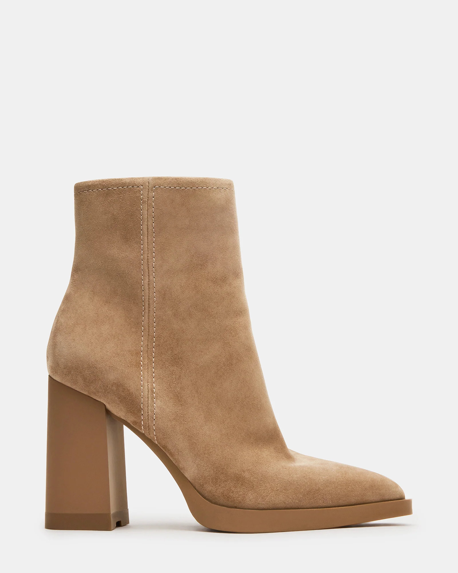 HARDEN Sand Suede Women's Pointed-Toe Ankle Boot | Steve Madden (US)