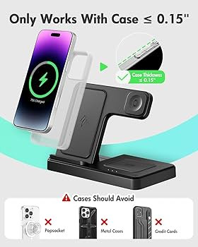 Wireless Charger iPhone Charging Station: 3 in 1 Charger Stand Multiple Devices for Apple - iPhon... | Amazon (US)