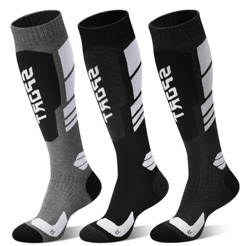 Loiyadn Ski Socks - 3 Pairs Warm Merino Wool Snowboard Socks Thermal Sock for Mens Womens in Cold Weather for Cycling Skiing Hiking | Amazon (US)