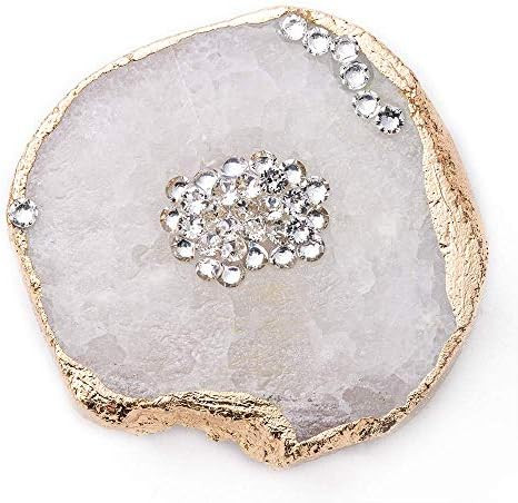 White Agate Stone Crystal Phone Grip Phone Stand Druzy Quartz Healing Natural Gemstone Phone Grip... | Amazon (US)