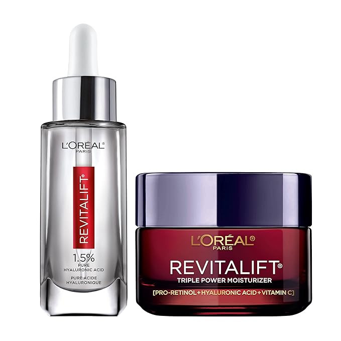 L'Oreal Paris Revitalift Triple Power Anti-Aging Face Moisturizer & Hyaluronic Acid Face Serum, P... | Amazon (US)