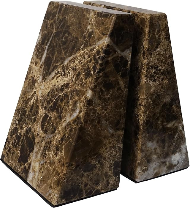 Decorative Bookends for Bookshelves, Set of 2 Marble Bookends for Living Room, Office, Bedroom, H... | Amazon (US)