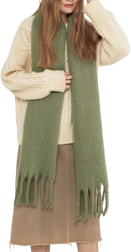 SUNDSGT Big Scarf Coloured Checked Oversized Scarf Tassel Soft Fall Winter Thick Scarf Warm Shawl... | Amazon (US)