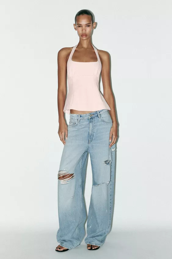 BOW HALTER TOP | Zara US