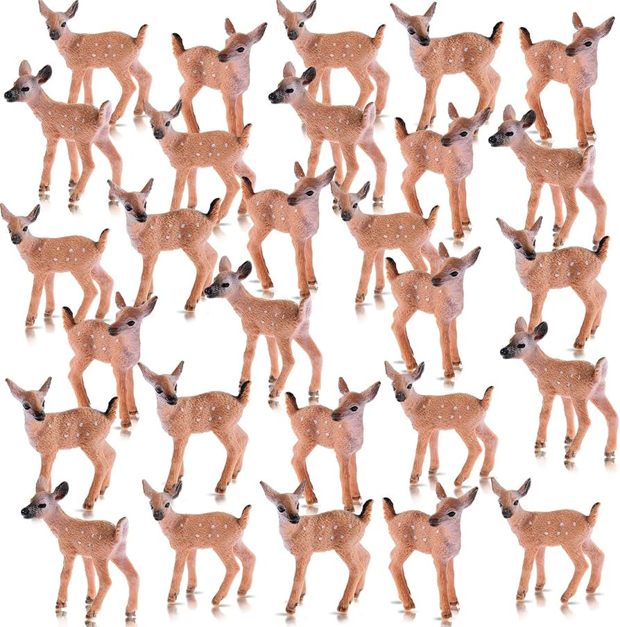 Skylety 14 Pieces Miniature Deer Figurines for Crafts Deer Cake Toppers Mini Deer Figurines Deer ... | Amazon (US)