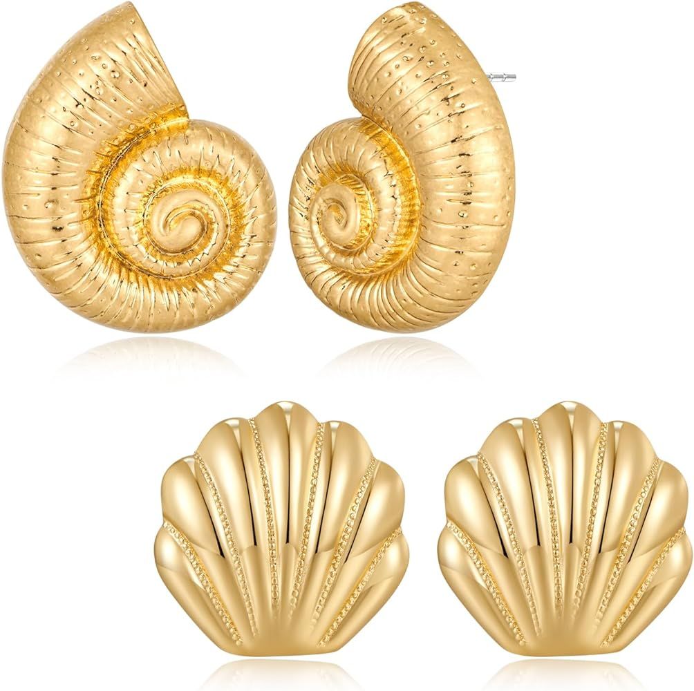 Gold Conch Shell Earrings for Women | Amazon (US)