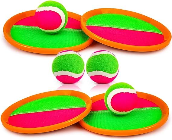 Qrooper Kids Toys Toss and Catch Game Set, Ball Sports Games with 4 Paddles 4 Balls and 1 Storage... | Amazon (US)