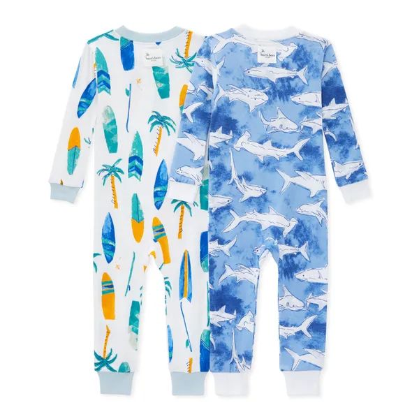 Hang Ten Organic Cotton Snug Fit Pajamas 2 Pack Set - 12 Months | Burts Bees Baby