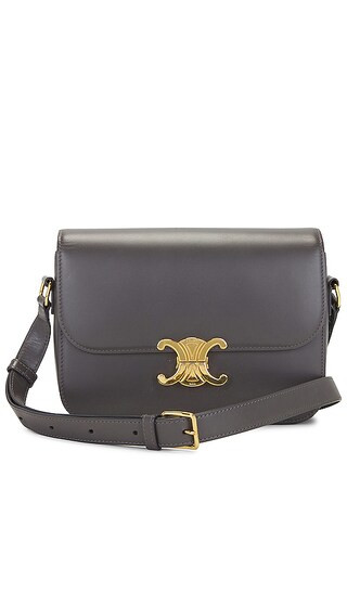 FWRD Renew Celine Triomphe Shoulder Bag in Black. | Revolve Clothing (Global)