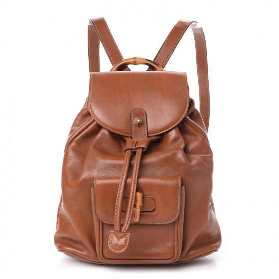 GUCCI Calfskin Bamboo Mini Backpack Brown | Fashionphile