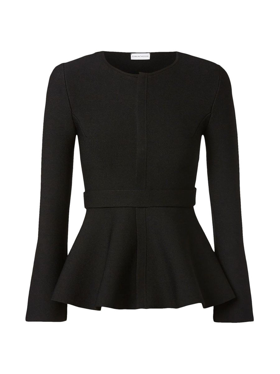 Scanlan Theodore Belted Crepe Knit Peplum Jacket | Saks Fifth Avenue