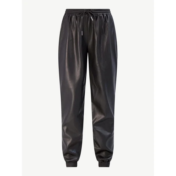 Scoop Women's Faux Leather Joggers | Walmart (US)