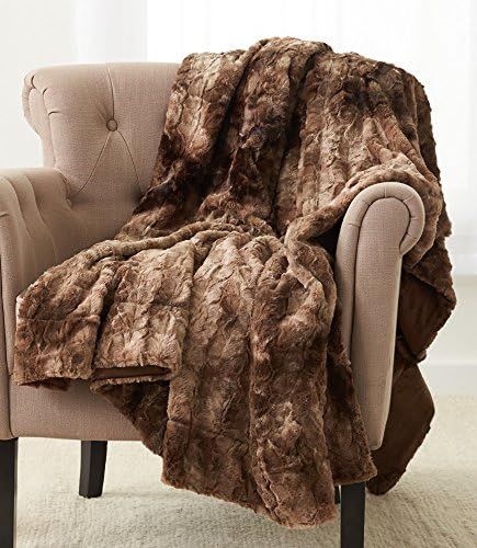Amazon Brand – Pinzon Faux Fur Throw Blanket - 63 x 87 Inch, Frost gray | Amazon (US)