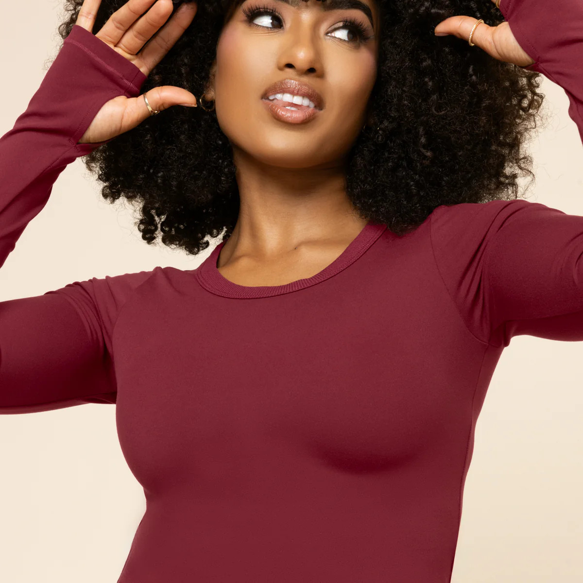 Call Me Baby Reversible Long Sleeve Top - Crimson | POPFLEX