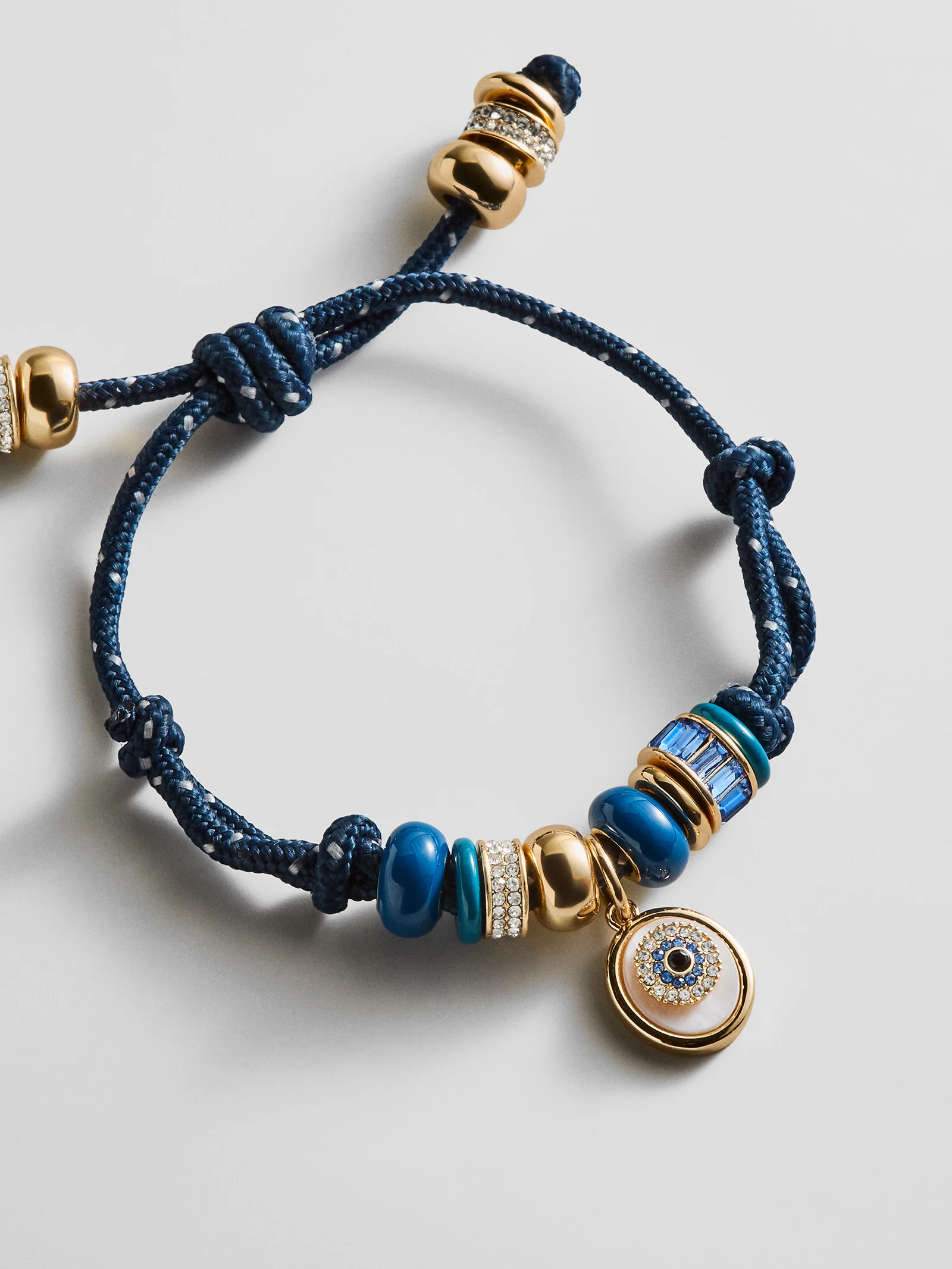 Eye Candy Evil Eye Paracord Bracelet - Navy | BaubleBar