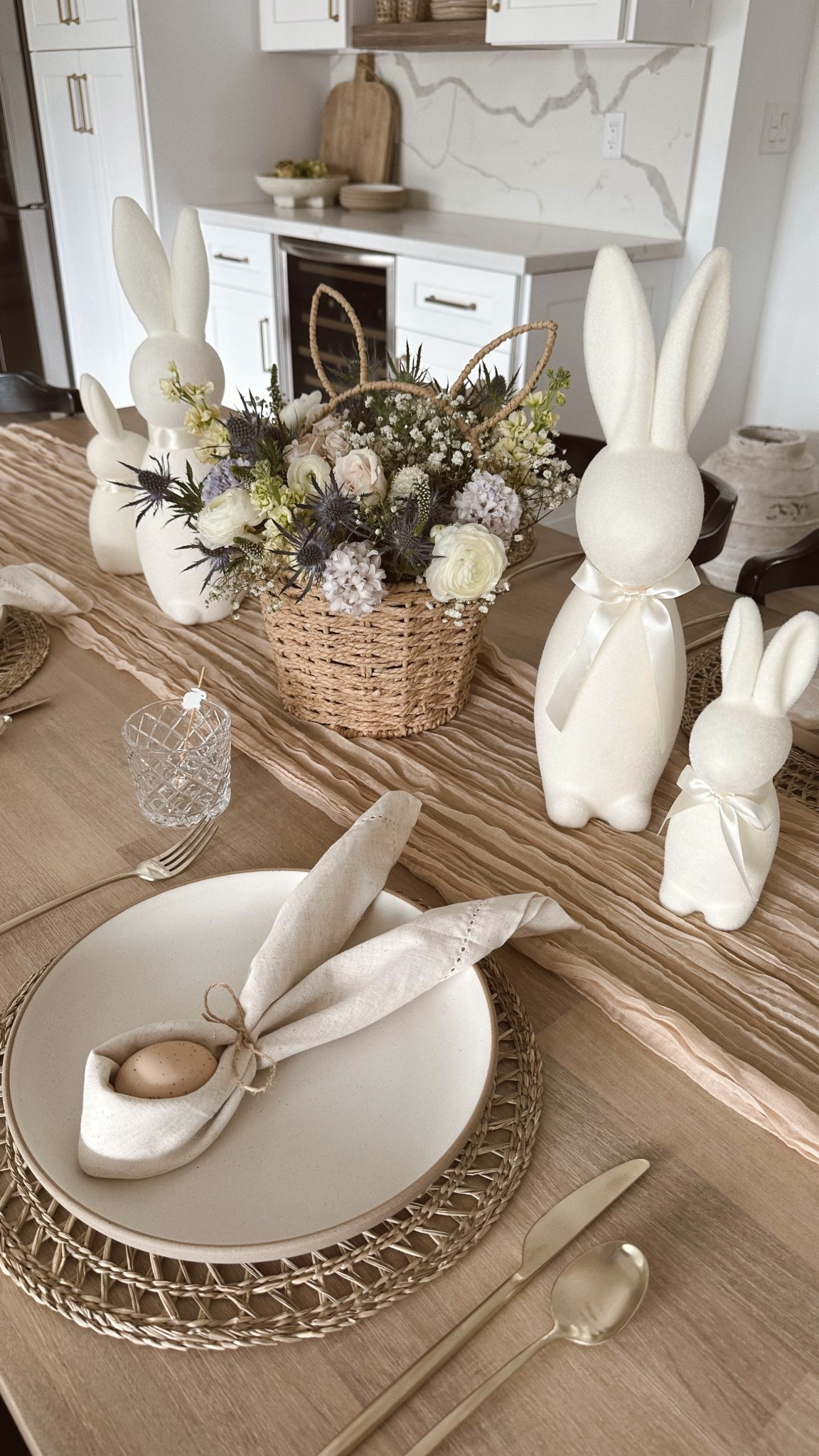 Easter tablescape 🐇 

#easter #easterdecor #eastertable #flockedbunny #rabbit #springdecor #springtable #easterdecor #target #walmart #amazon

#LTKHome #LTKSeasonal