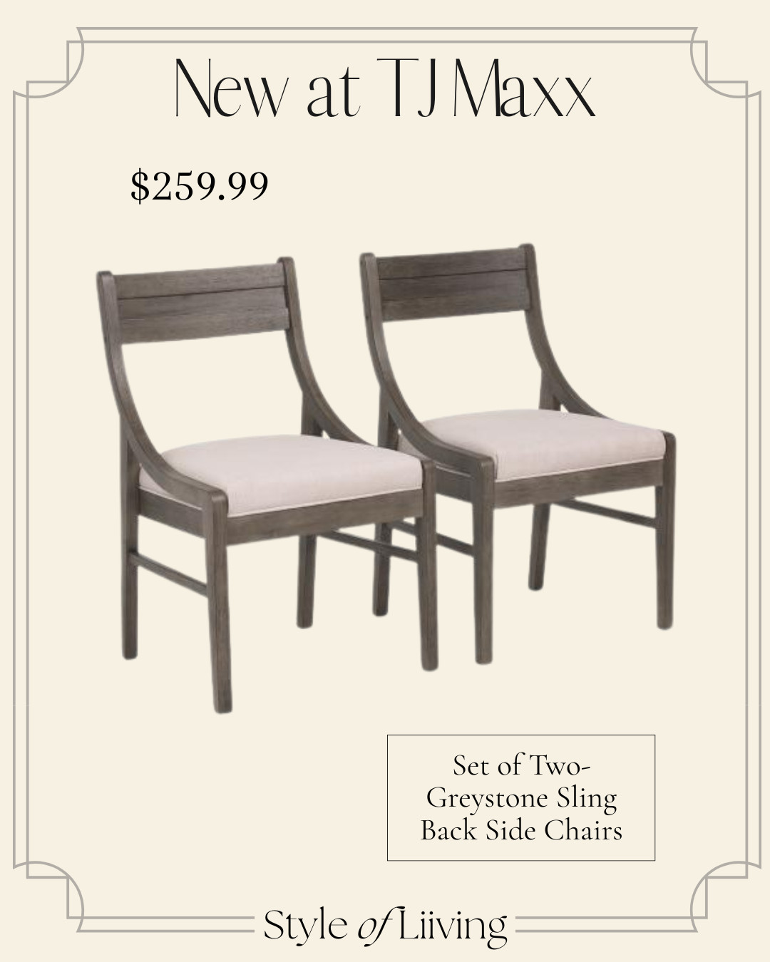 New at TJ Maxx! Set of two, greystone sling back side chairs. #diningchairs #tjmaxx #marshalls #sidechairs #seating  

 #LTKSeasonal #LTKHome #LTKSaleAlert