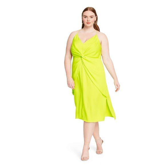 Women's Twist-Front Dress - CUSHNIE for Target (Regular & Plus) Lime Green | Target
