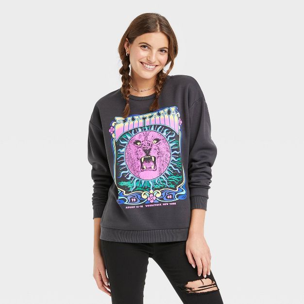 Women's Carlos Santana Graphic Sweatshirt - Black | Target