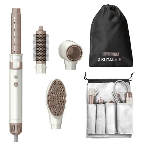 INFINITIPRO BY CONAIR DigitalAIRE Multi Hair Styler, Air Styling System for Curls, Waves, Blowouts & Volume, 4 Attachments to Personalize Your Look Plus Storage Bag, White | Amazon (US)