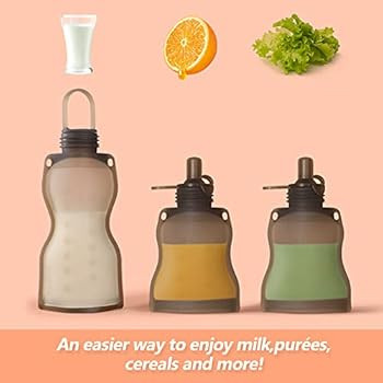haakaa Silicone Breastmilk Storage Bag & Reusable Baby Food Yummy Pouch - Feed,Stash & Cleaning B... | Amazon (US)