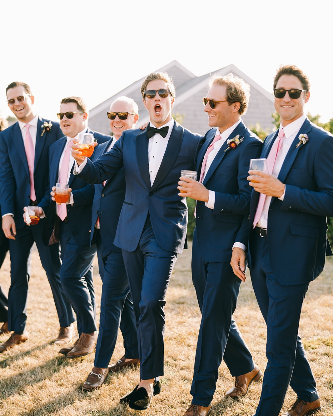 Is your groom going for a tie or bow tie on the big day? Generally, bow ties tend to suit formal weddings and black-tie dress codes, while traditional ties are better suited to more casual affairs. However, mixing styles is a great way to differentiate the groom's look from the groomsmen (see above). Ultimately, just like choosing the perfect wedding dress, the right choice comes down to feeling comfortable and expressing personal style. If your groom requires sartorial inspiration, share this curation of stylish gents plus our edit of 16 chic ties and bow ties for the modern groom.

#LTKParties #LTKMens #LTKWedding
