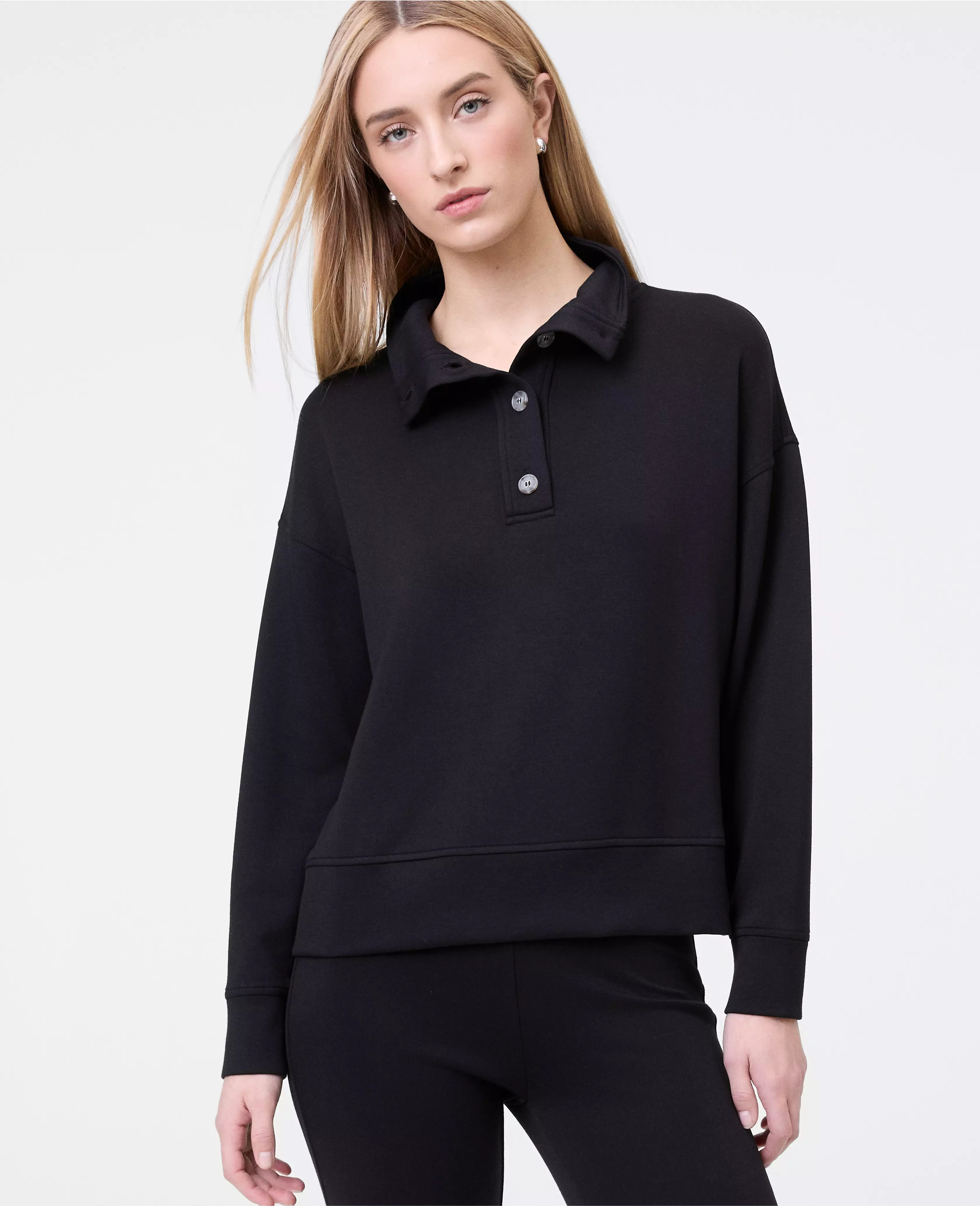Weekend Collection Cloud Plush Mockneck Sweatshirt | Ann Taylor