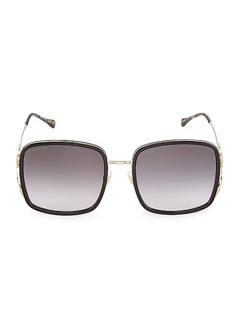 Gucci Horsebit 58MM Square Sunglasses | Saks Fifth Avenue