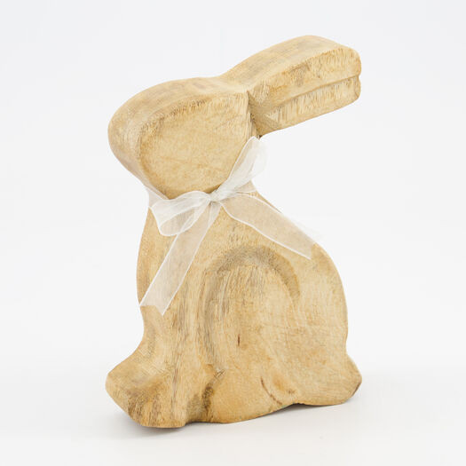Brown Wooden Rabbit 18.5x12cm Easter Decoration | TK Maxx