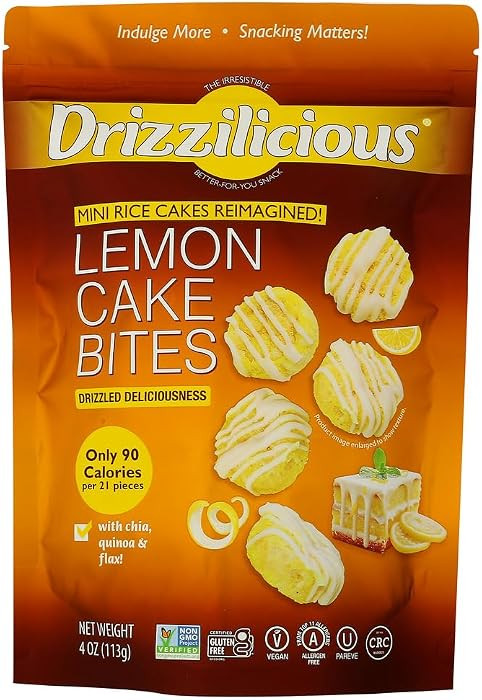 Drizzilicious Lemon Cake Bites Mini Rice Cakes, 4 OZ | Amazon (US)