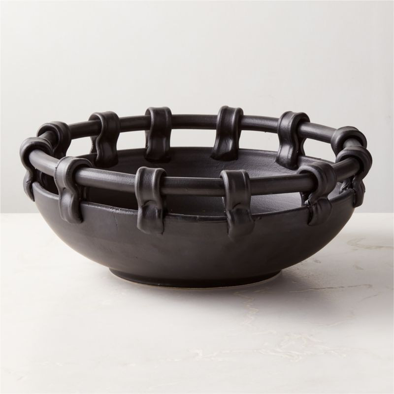 Mondovi Black Ceramic Decorative Bowl + Reviews | CB2 | CB2
