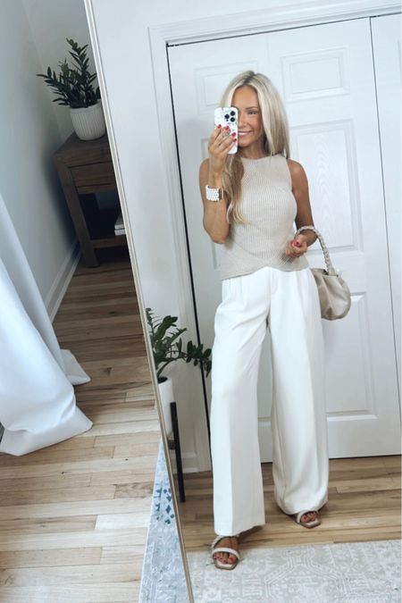 Neutral summer outfit
Wide leg pants outfit
Everyday summer style 