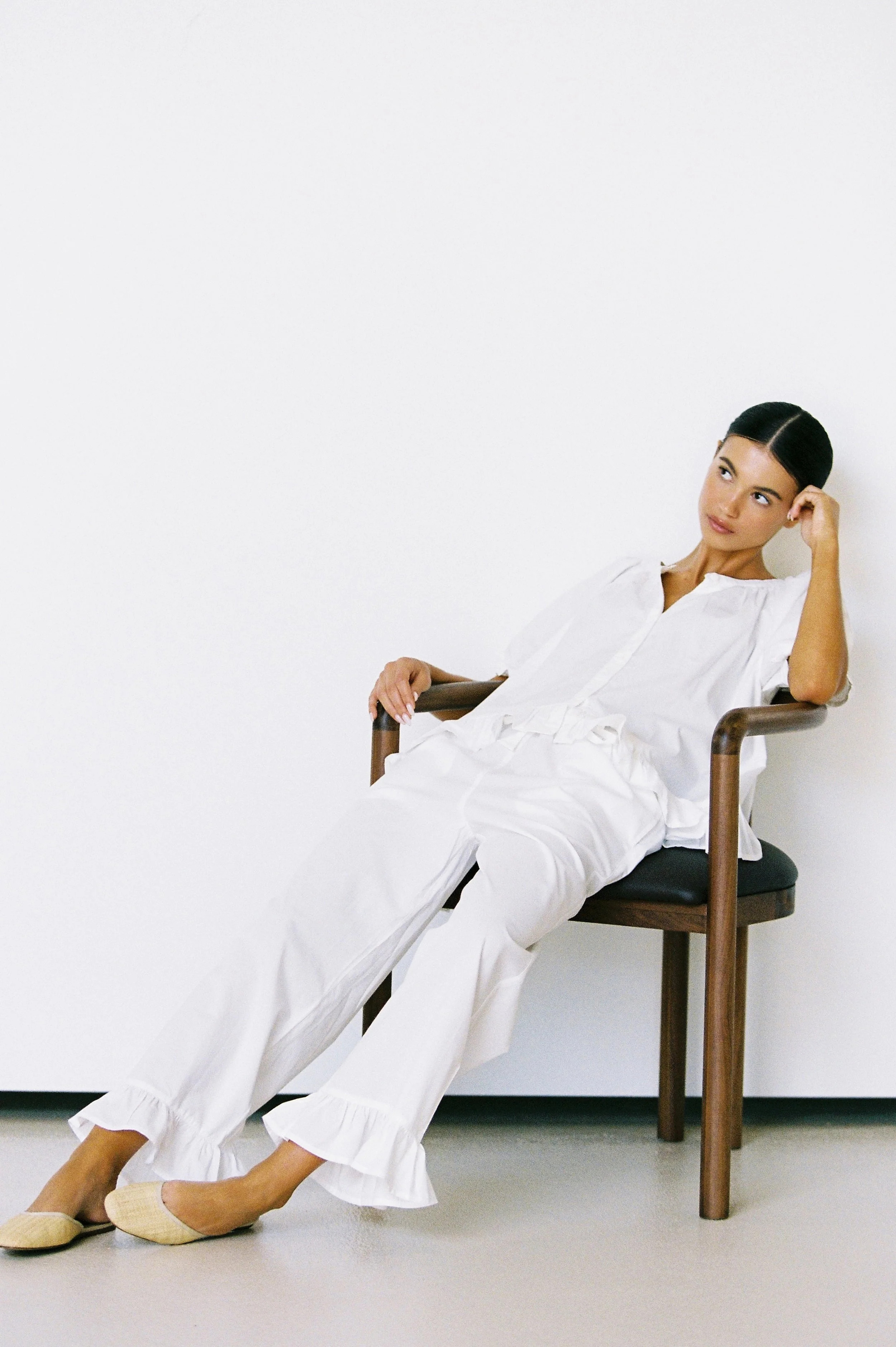 Sophie Sleep Set - Pants - Cotton Modal - Off White | Piyama US
