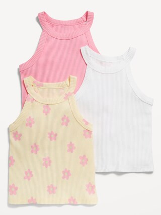 3-Pack Fitted Halter Tank Tops for Toddler Girls | Old Navy (US)