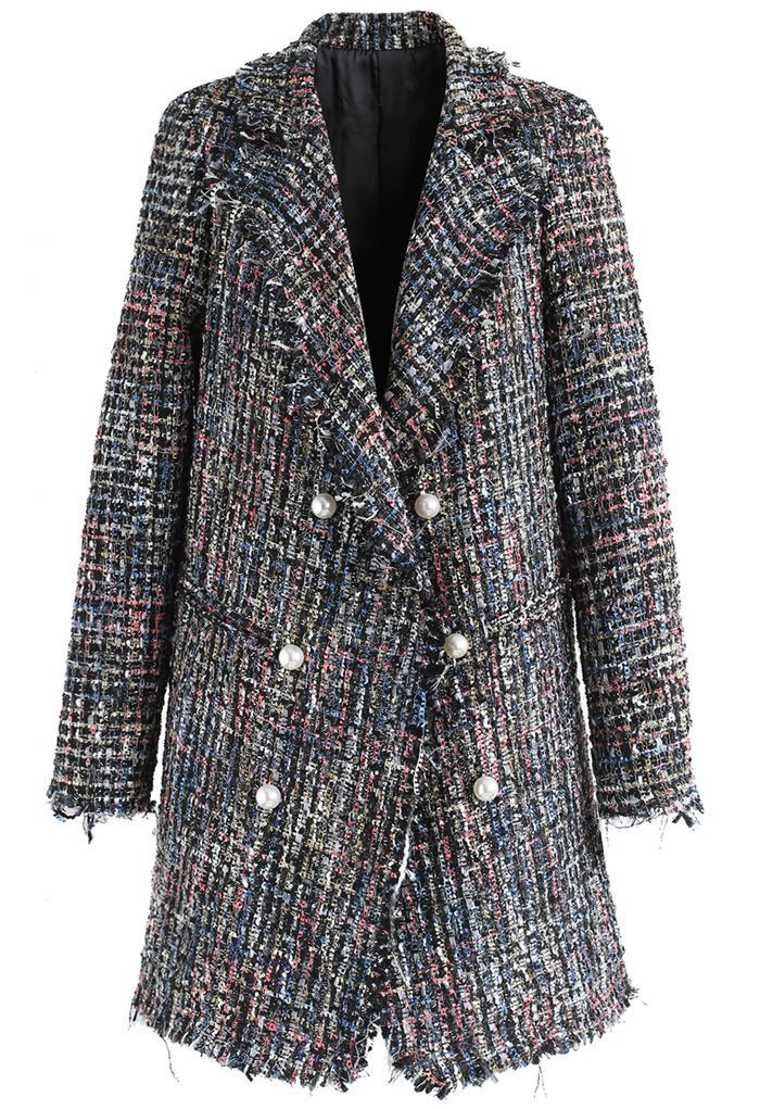 Flickering Attraction Double Breasted Tweed Coat | Chicwish