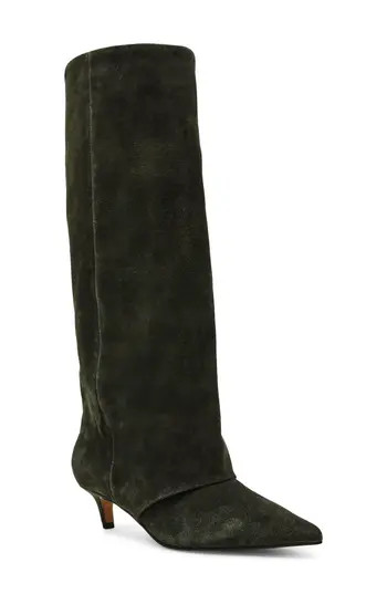 Steve Madden Luca Kitten Heel Knee High Boot in Olive Suede at Nordstrom Rack, Size 6 Regular Calf | Nordstrom Rack
