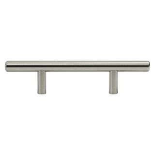 Solid 3 in. (76 mm) Center-to-Center Brushed Nickel Kitchen Cabinet Drawer T-Bar Pull Handle Pull... | The Home Depot